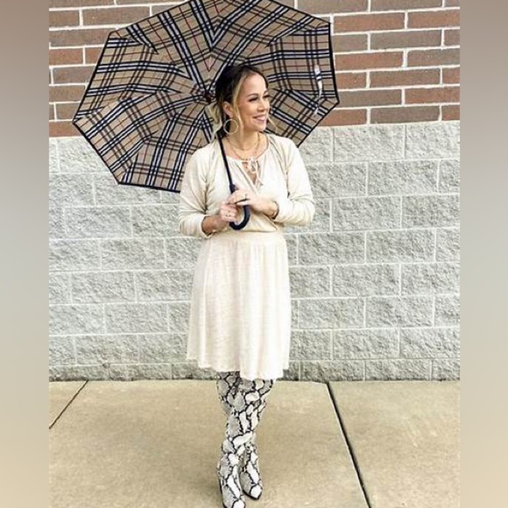 LuLaRoe Jody Dress Tan Womens S Small Boho Peasant Style